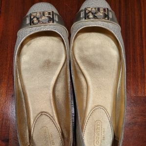Coach Women's Gold Flats 7.5